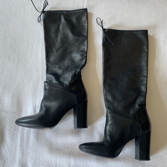 Made in Italy Leather Boots, Size 37, Black - Picture 2 of 6